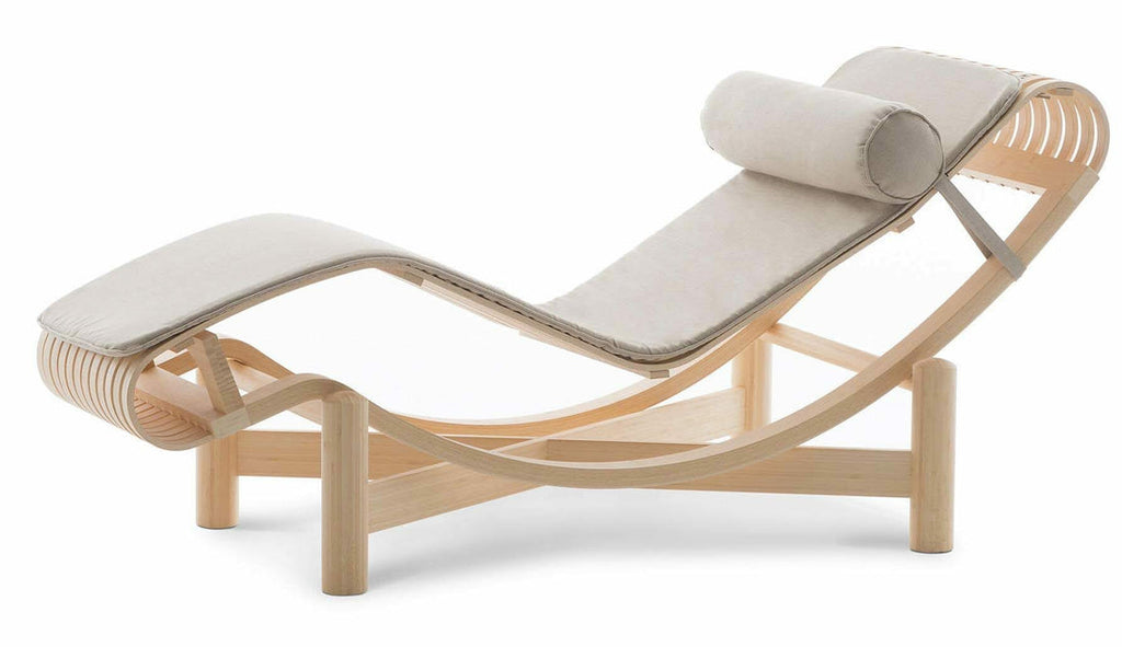 Chaise Longue Tokyo de Charlotte Perriand - Cassina-Bambou-Tapisserie Lipari Lin ivoire-The Woods Gallery