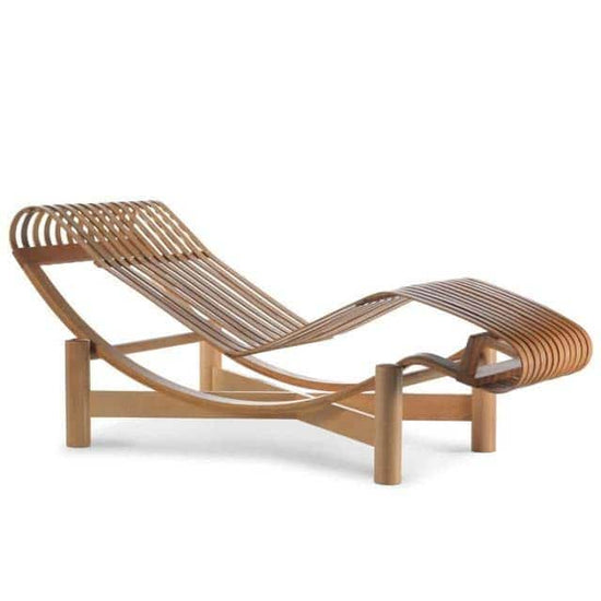Chaise Longue Tokyo de Charlotte Perriand - Cassina-Bambou-Tapisserie Lipari Lin ivoire-The Woods Gallery