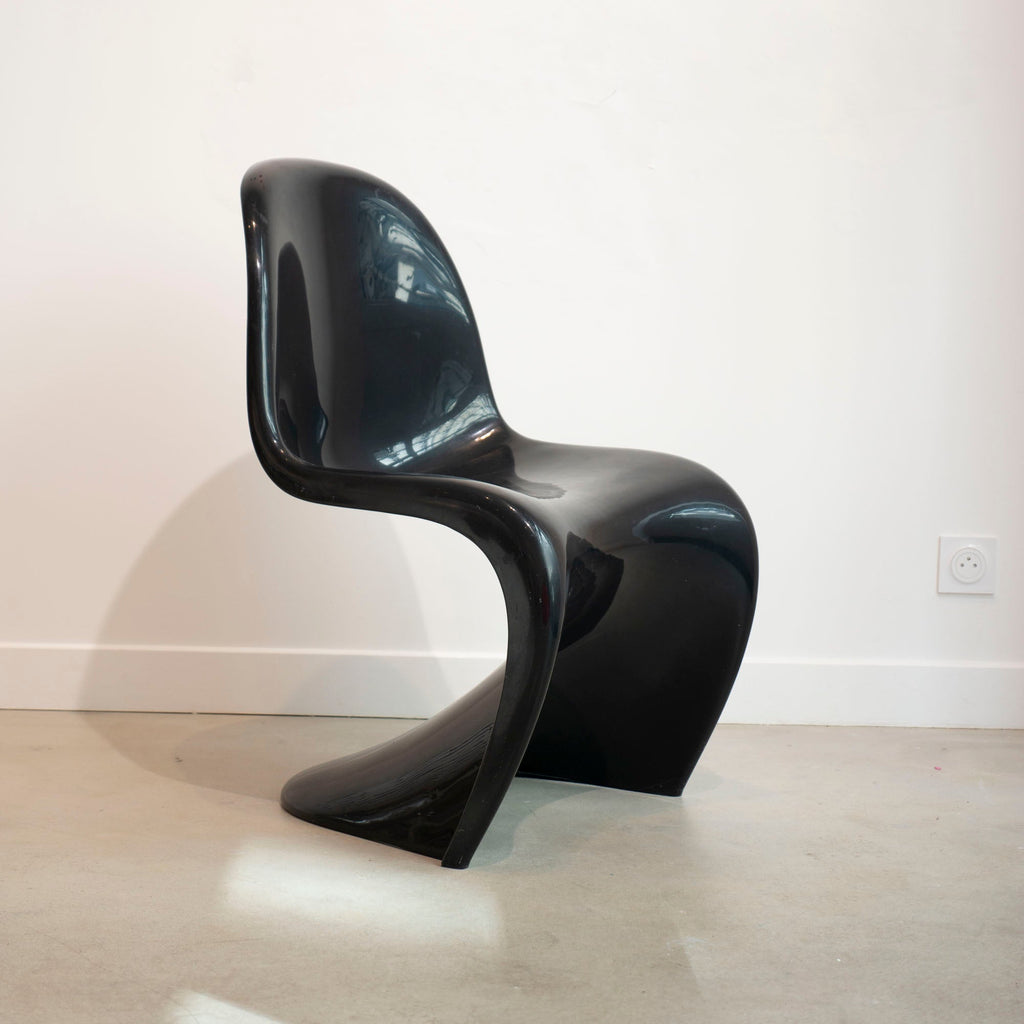 Chaise "Panton Chair" Noir de Verner Panton - Herman Miller - Vintage-The Woods Gallery