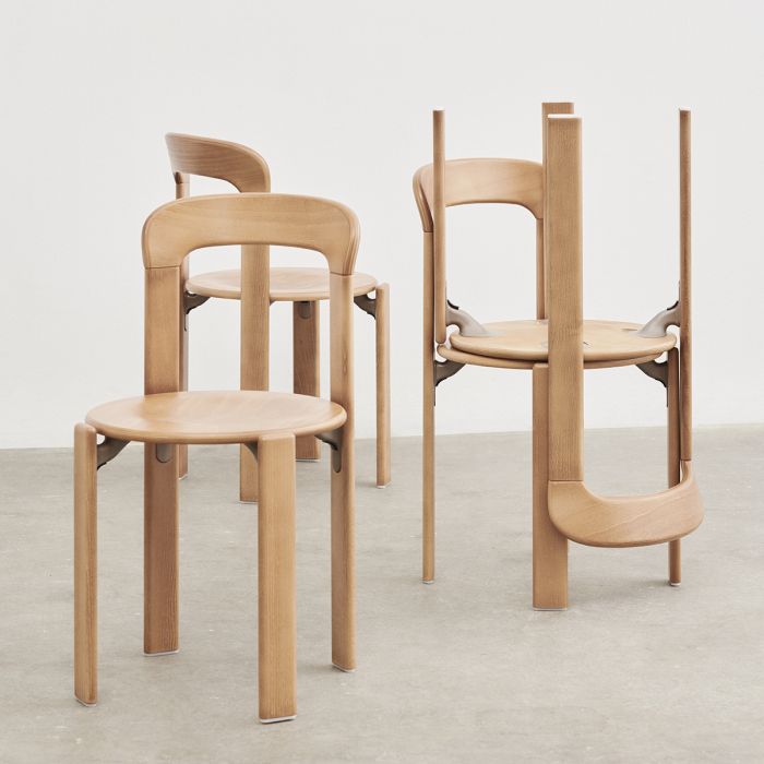 Chaise Rey assise rembourée par Bruno Rey - Hay-Bleu ardoise-The Woods Gallery