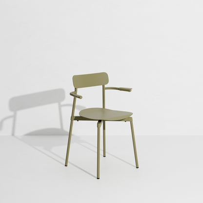 Chaise avec accoudoirs Fromme de Tom Chung - Petite Friture-Vert jade-The Woods Gallery