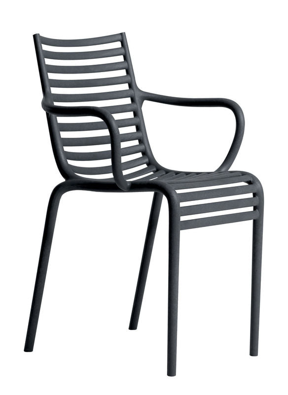 Chaise avec accoudoirs PIP-e de Philippe Starck - Driade-Gris Foncé-The Woods Gallery