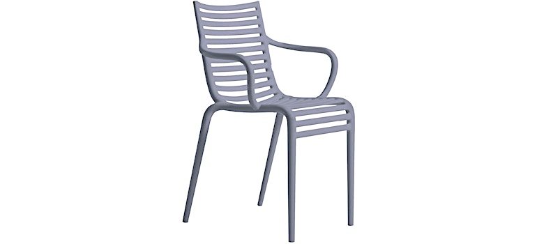 Chaise avec accoudoirs PIP-e de Philippe Starck - Driade-Gris Lavande-The Woods Gallery