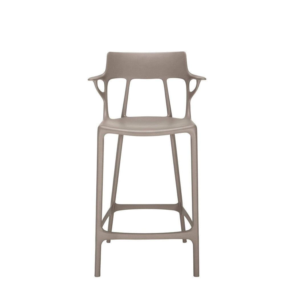 Chaise de bar A.I. stool recycled de Philippe Starck - lot de 2 - Kartell-Gris-H 99 cm X L 55 cm-The Woods Gallery