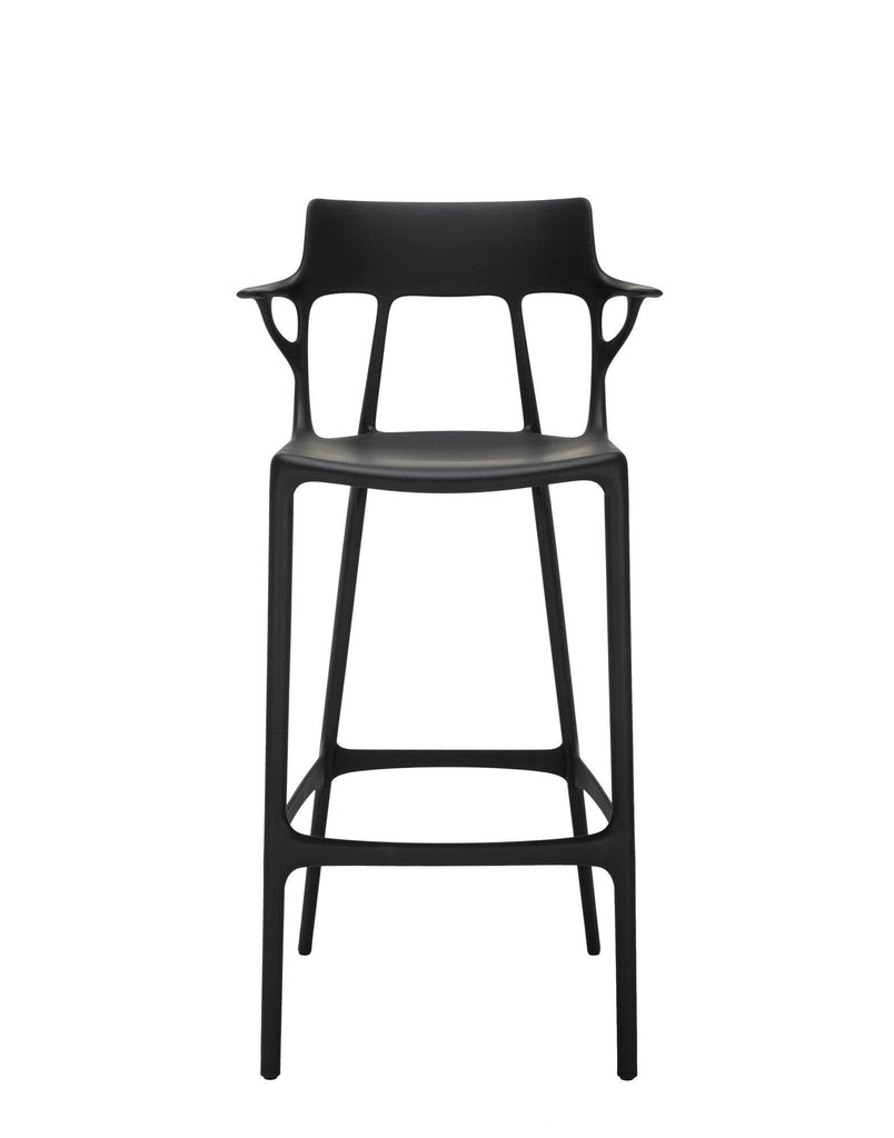 Chaise de bar A.I. stool recycled de Philippe Starck - lot de 2 - Kartell-Noir-H 108 cm X L 55 cm-The Woods Gallery