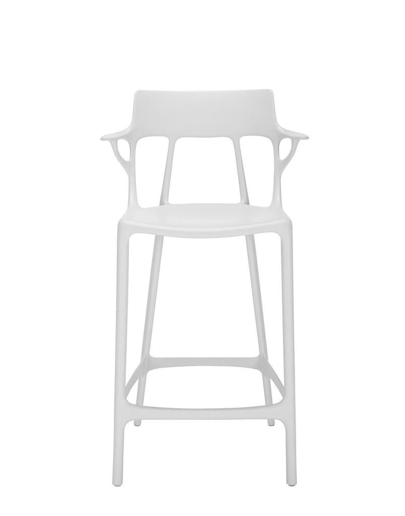 Chaise de bar A.I. stool recycled de Philippe Starck - lot de 2 - Kartell-blanc-H 99 cm X L 55 cm-The Woods Gallery