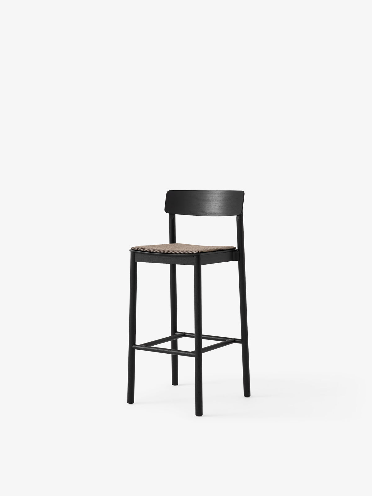 Chaise de bar Betty TK15 de Thau &amp; Kallio - &amp;Tradition-Frêne laqué noir-Assise garnie-Tissu groupe 1-The Woods Gallery