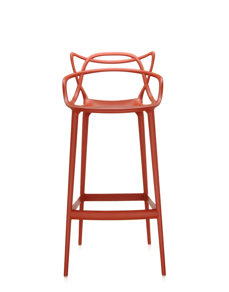 Chaise de bar Masters Stool de Philippe Starck & Eugeni Quitllet - Kartell-Blanc-H 109 cm X L 49 cm-The Woods Gallery