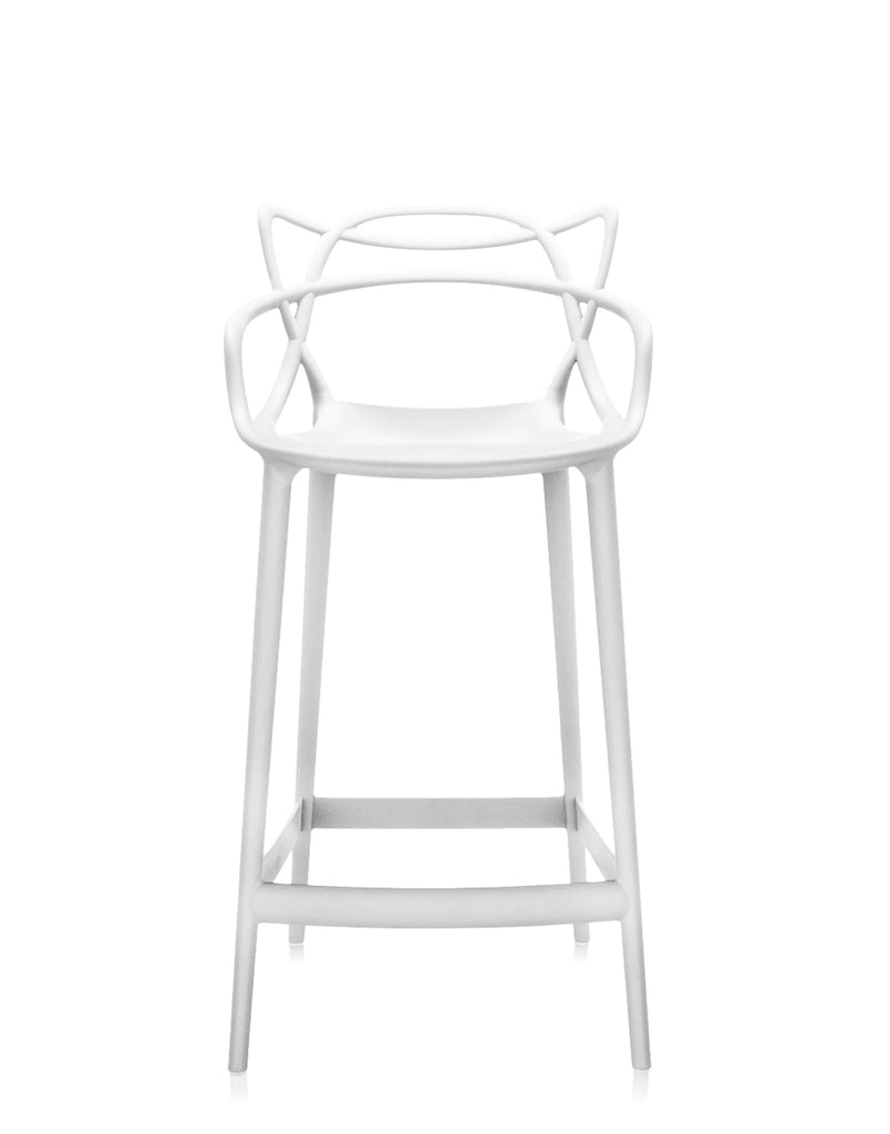 Chaise de bar Masters Stool de Philippe Starck & Eugeni Quitllet - Kartell-Blanc-H 109 cm X L 49 cm-The Woods Gallery