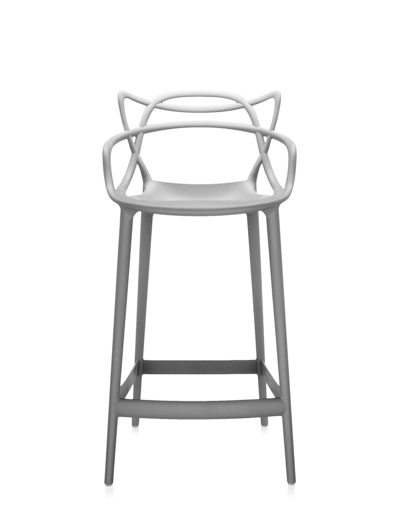 Chaise de bar Masters Stool de Philippe Starck & Eugeni Quitllet - Kartell-Gris-H 99 cm X L 49 cm-The Woods Gallery