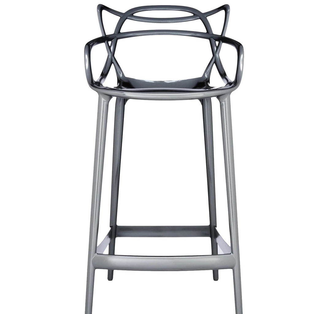Chaise de bar Masters Stool de Philippe Starck & Eugeni Quitllet - Kartell-Titane (métallisé)-H 99 cm X L 49 cm-The Woods Gallery