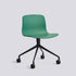 Chaise de bureau About A Chair AAC 14 de Hee Welling - Hay-Polypropylène recyclé Teal green, aluminium thermolaqué noir, piètement pivotant 4 branches à roulettes-The Woods Gallery