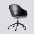 Chaise de bureau About A Chair AAC 153 de Hee Welling - Hay-Garnissage intégral Sense Black, aluminium thermolaqué noir, piètement pivotant 5 branches à roulettes et vérin-The Woods Gallery