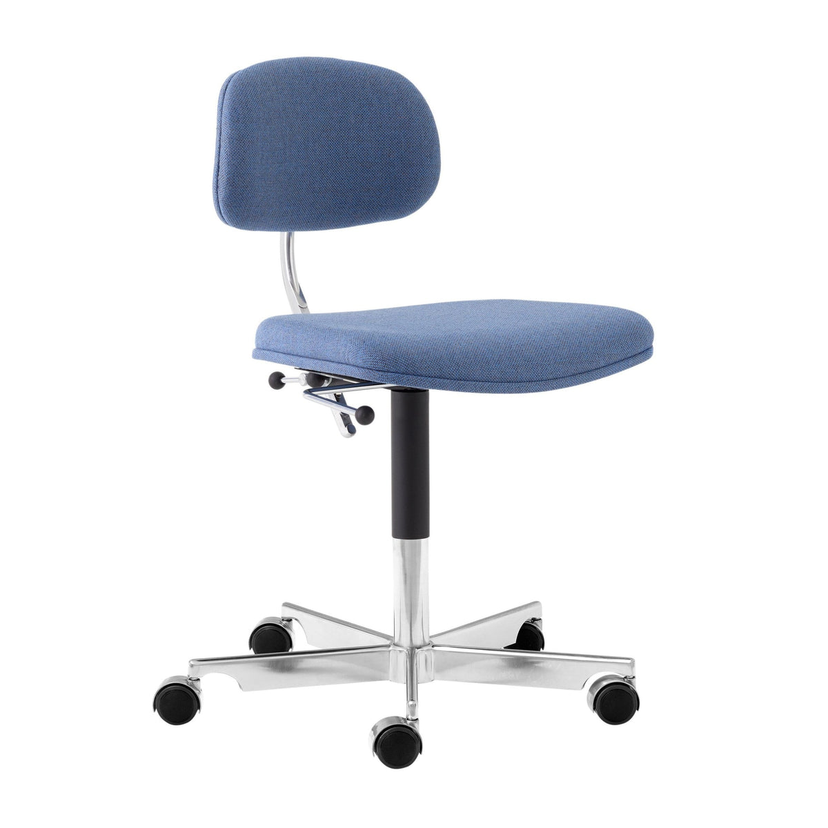 Chaise de bureau Kevi 2534U Rewool - Montana Furniture-Bleu / Chrome-The Woods Gallery
