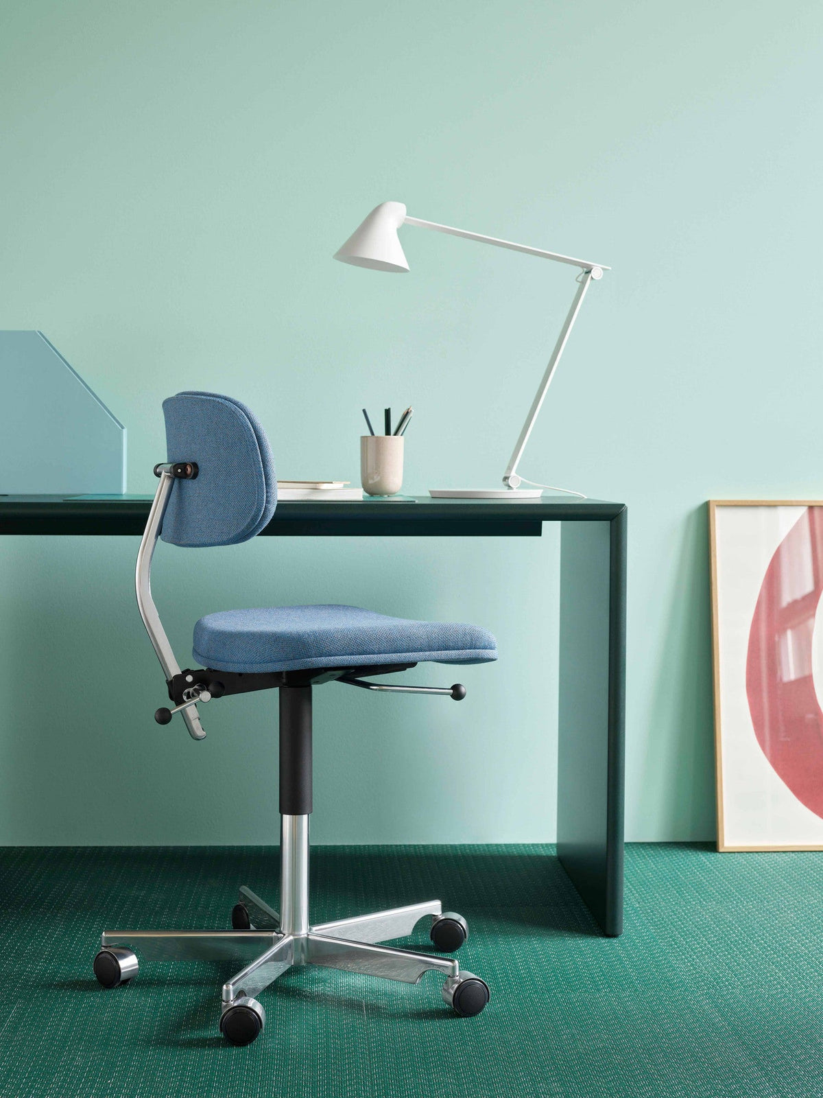 Chaise de bureau Kevi 2534U Rewool - Montana Furniture-Vert / Chrome-The Woods Gallery