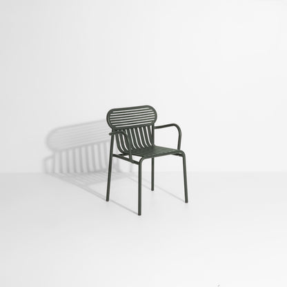 Chaise de jardin avec accoudoirs Week-End de Studio Brichet-Ziegler - Petite Friture-Vert bouteille-The Woods Gallery