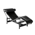 Chaise longue "4" en cuir - Cassina-vue de trois quarts, cuir noir et acier chromé-Cassina