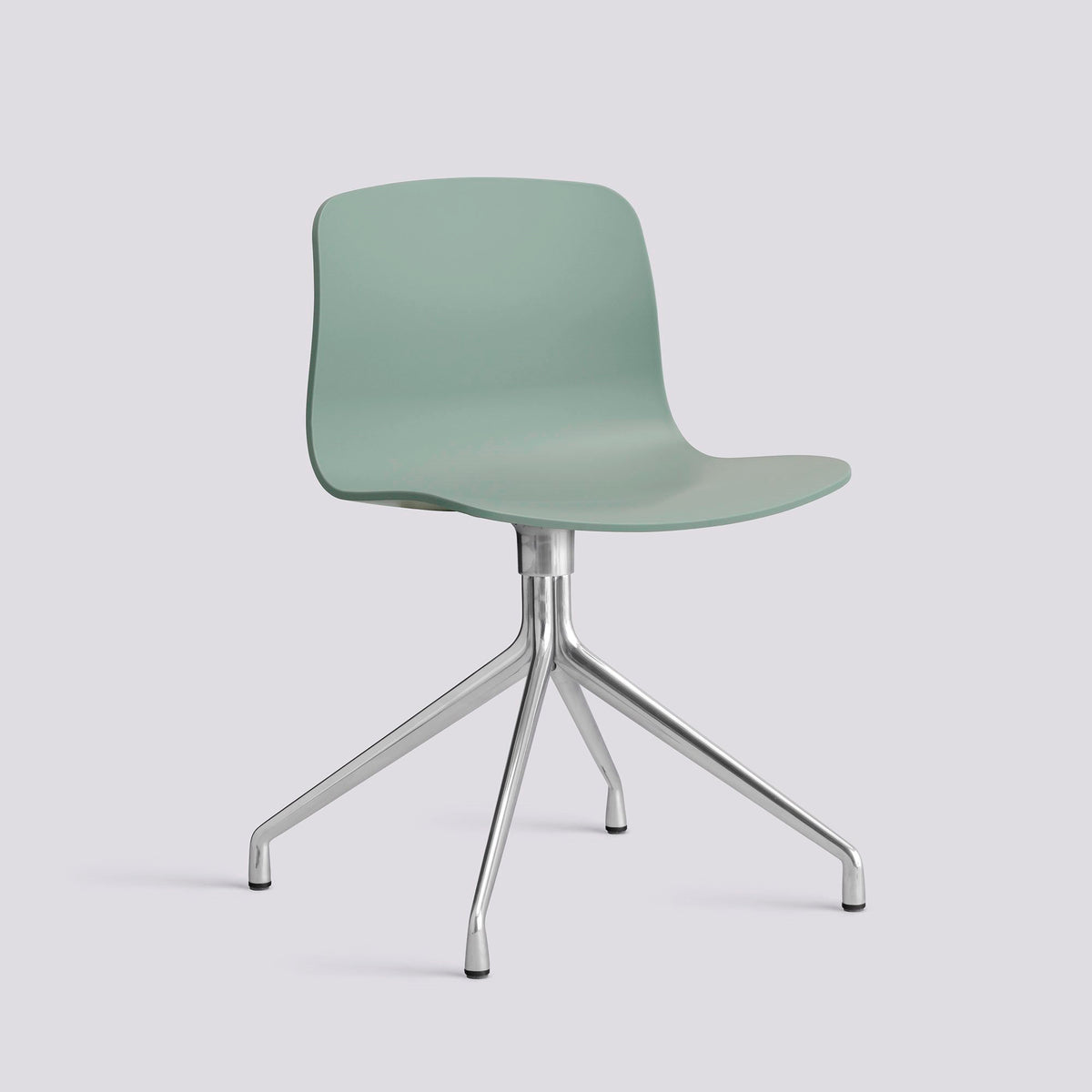 Chaise pivotante About A Chair AAC 10 de Hee Welling - Hay-Polypropylène recyclé Fall green, aluminium poli, piètement pivotant 4 branches-The Woods Gallery