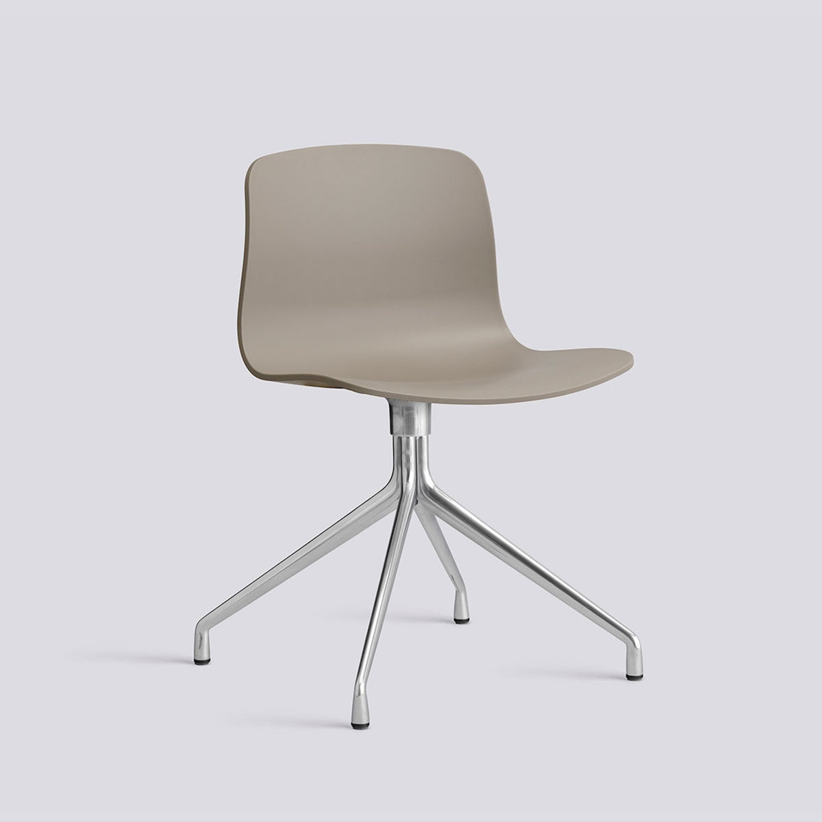 Chaise pivotante About A Chair AAC 10 de Hee Welling - Hay-Polypropylène recyclé Khaki, aluminium poli, piètement pivotant 4 branches-The Woods Gallery