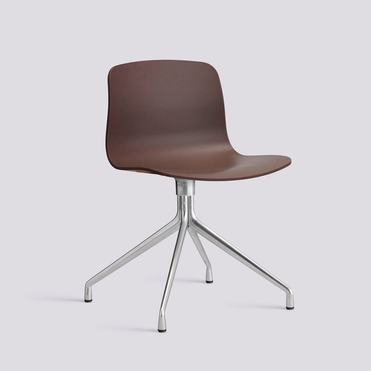 Chaise pivotante About A Chair AAC 10 de Hee Welling - Hay-Polypropylène recyclé Raisin, aluminium poli, piètement pivotant 4 branches-The Woods Gallery