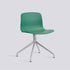 Chaise pivotante About A Chair AAC 10 de Hee Welling - Hay-Polypropylène recyclé Teal green, aluminium poli, piètement pivotant 4 branches-The Woods Gallery