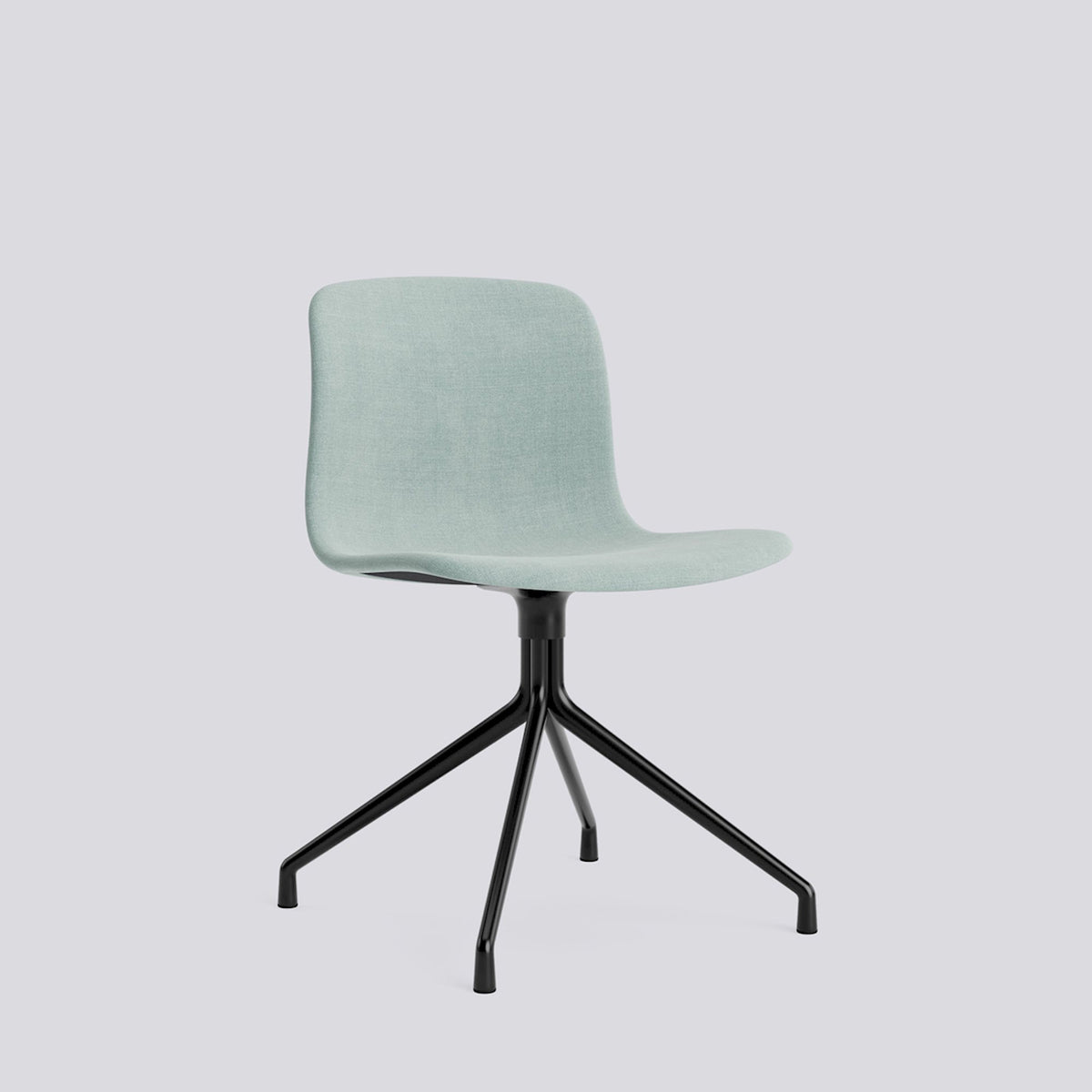Chaise pivotante About A Chair AAC 11 de Hee Welling - Hay-Garnissage intégral Linara 499, aluminium thermolaqué noir, piètement pivotant 4 branches-The Woods Gallery