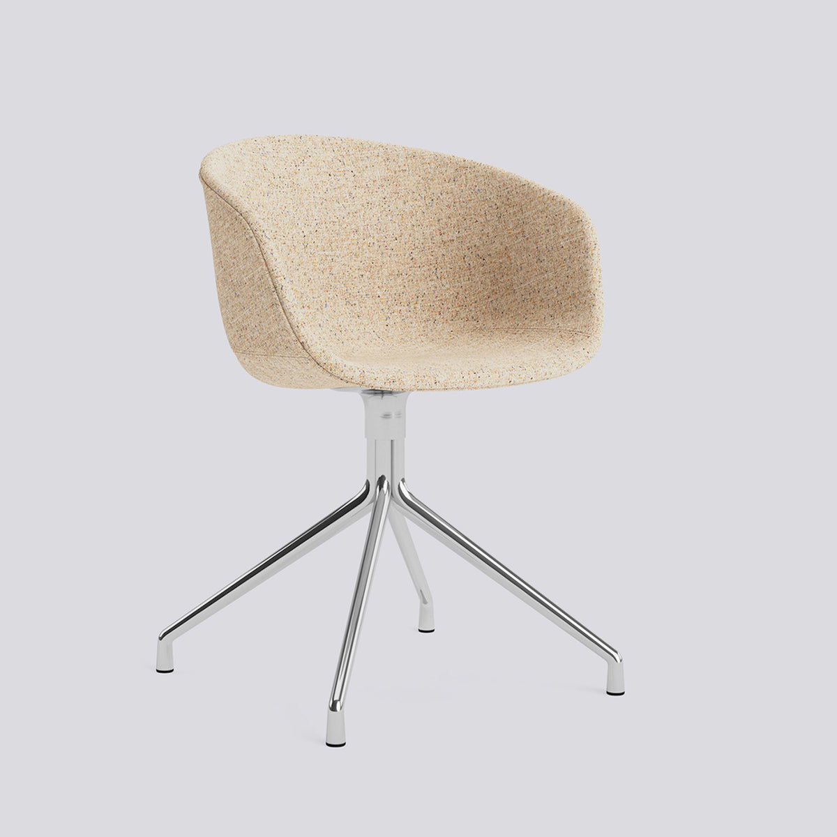 Chaise pivotante About A Chair AAC 21 de Hee Welling - Hay-Garnissage intégral Bolgheri LGG60, aluminium poli, piètement pivotant 4 branches-The Woods Gallery