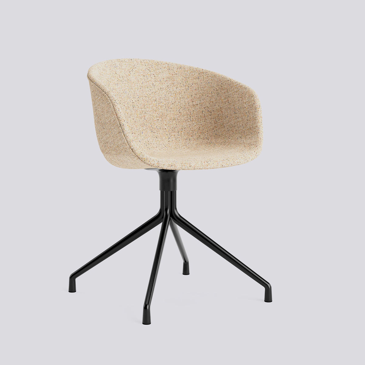 Chaise pivotante About A Chair AAC 21 de Hee Welling - Hay-Garnissage intégral Bolgheri LGG60, aluminium thermolaqué noir, piètement pivotant 4 branches-The Woods Gallery