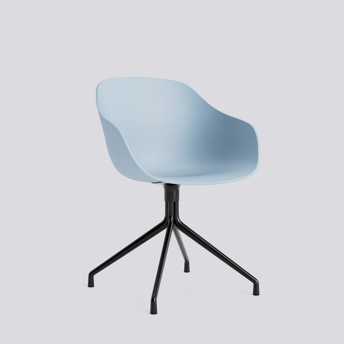 Chaise pivotante About A Chair AAC 220 de Hee Welling - Hay-Polypropylène recyclé Slate blue, aluminium thermolaqué noir, piètement pivotant 4 branches-The Woods Gallery