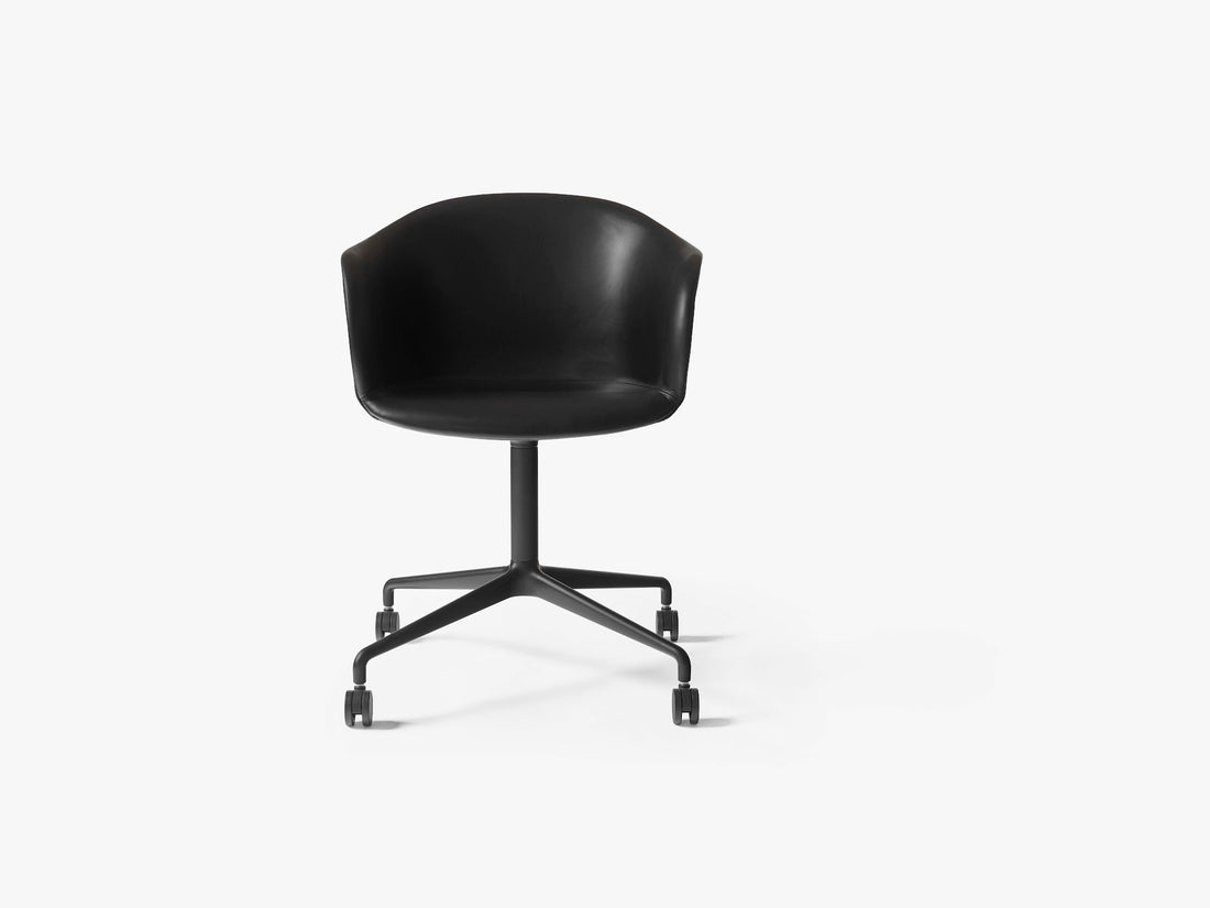 Chaise pivotante Elefy JH37 à roulettes de Jaime Hayon - &amp;Tradition-Noir-Tissu groupe 1-The Woods Gallery