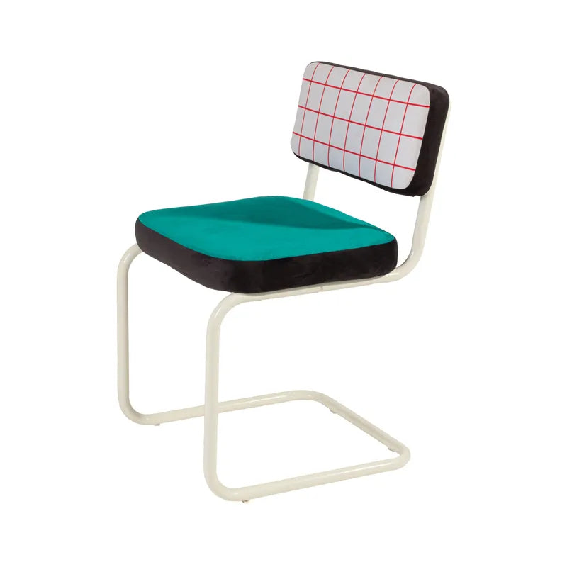 Chaise rembourrée Super Chair tissu multicolore de Hello Again - Seletti-Grille bleue-The Woods Gallery
