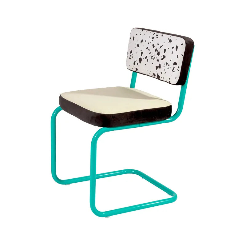 Chaise rembourrée Super Chair tissu multicolore de Hello Again - Seletti-Grille bleue-The Woods Gallery