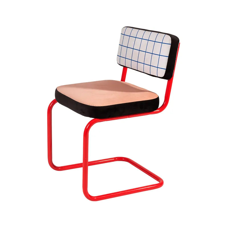 Chaise rembourrée Super Chair tissu multicolore de Hello Again - Seletti-Grille bleue-The Woods Gallery
