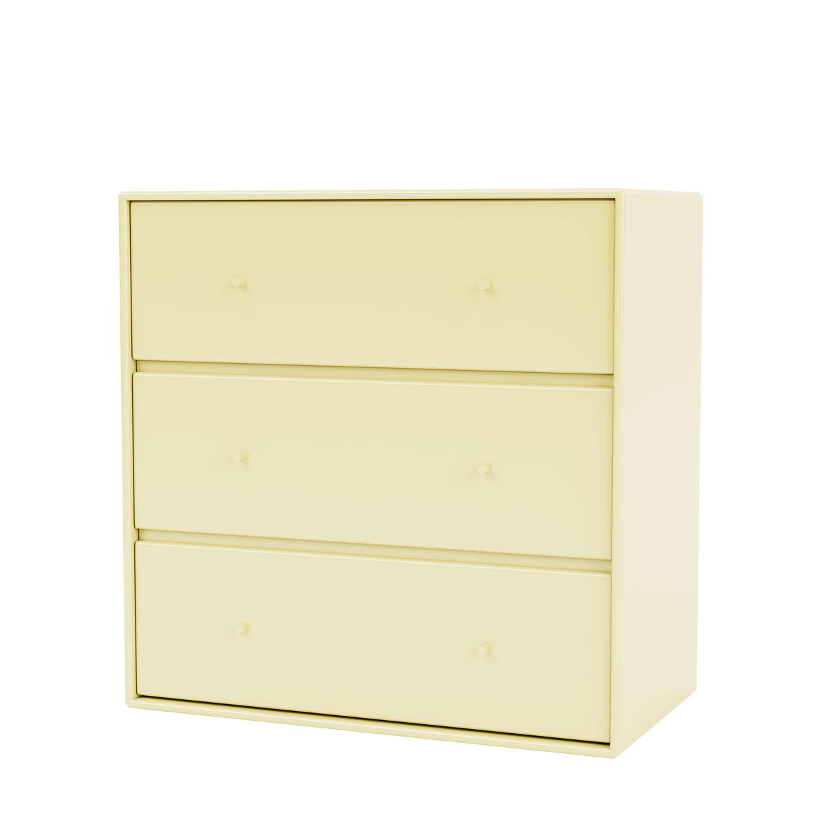 Commode Carry par Peter J. Lassen, laque 159 Camomile, suspendu au mur, packshot Montana