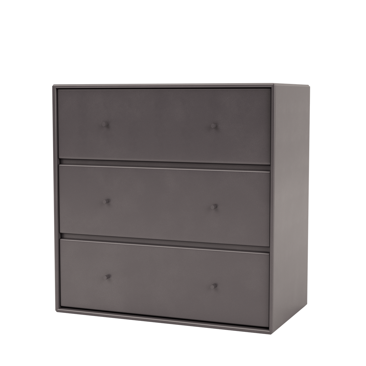 Commode Carry par Peter J. Lassen, laque 35 Coffee, suspendu au mur, packshot Montana
