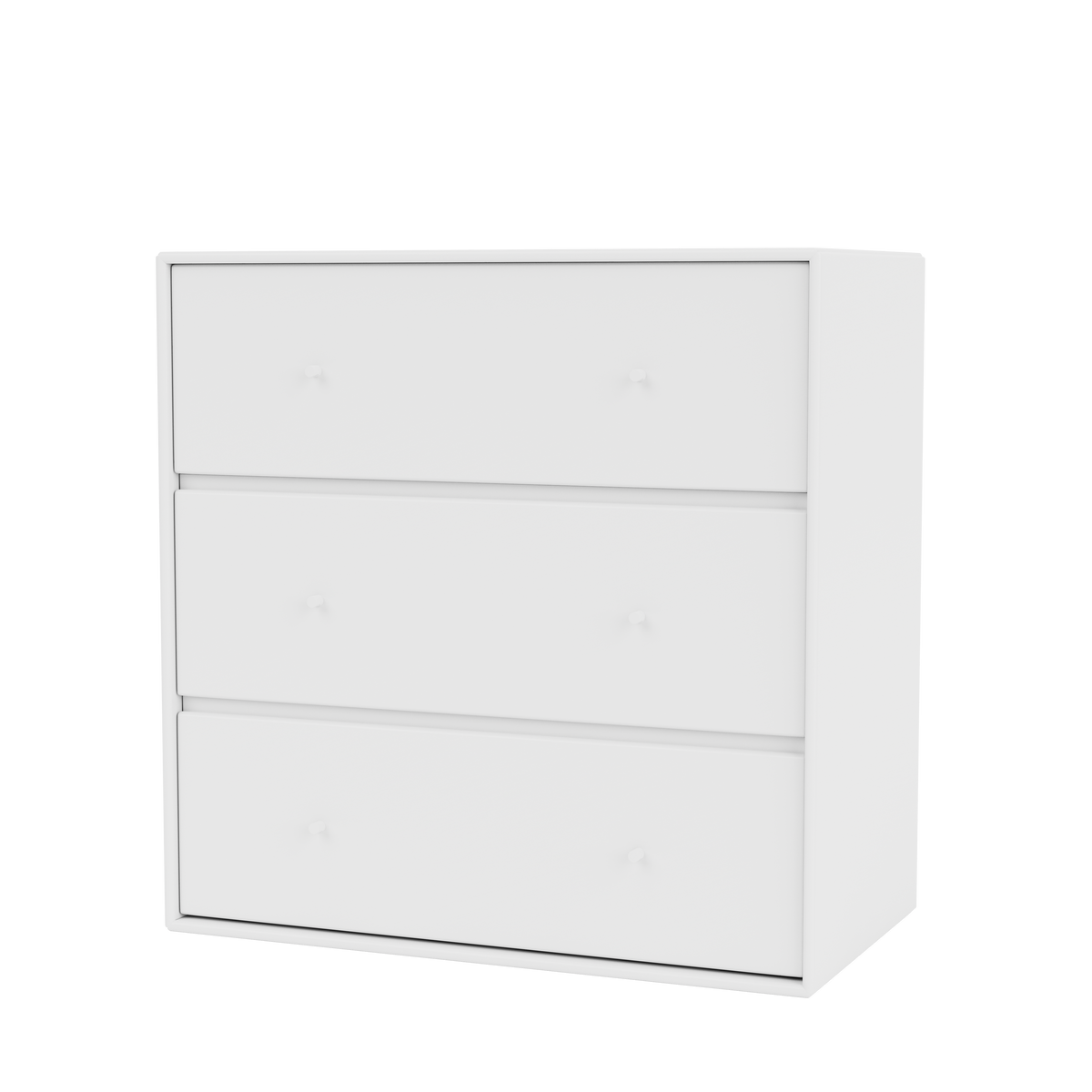 Commode Carry par Peter J. Lassen, laque 38 Snow, suspendu au mur, packshot Montana