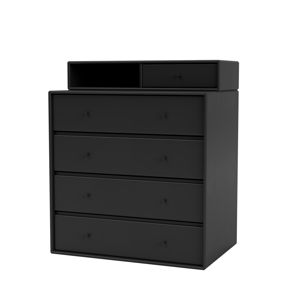 Commode Keep par Peter J. Lassen, laque 05 Black, suspendu au mur, packshot Montana