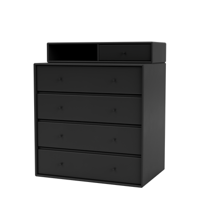 Commode Keep par Peter J. Lassen, laque 05 Black, suspendu au mur, packshot Montana