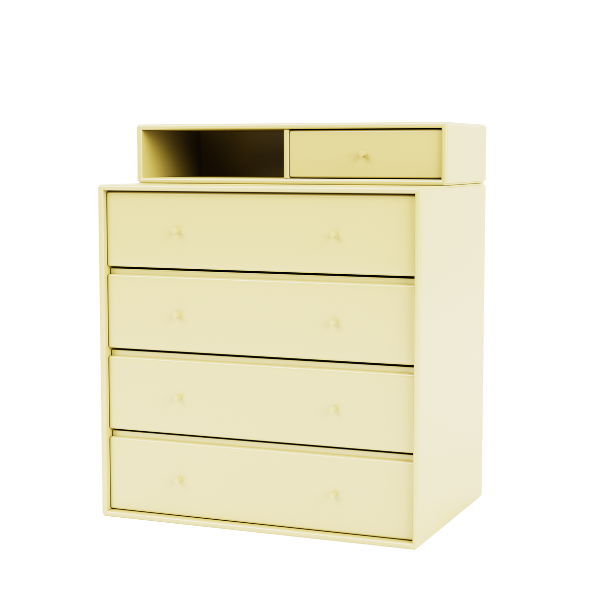 Commode Keep par Peter J. Lassen, laque 159 Camomile, suspendu au mur, packshot Montana