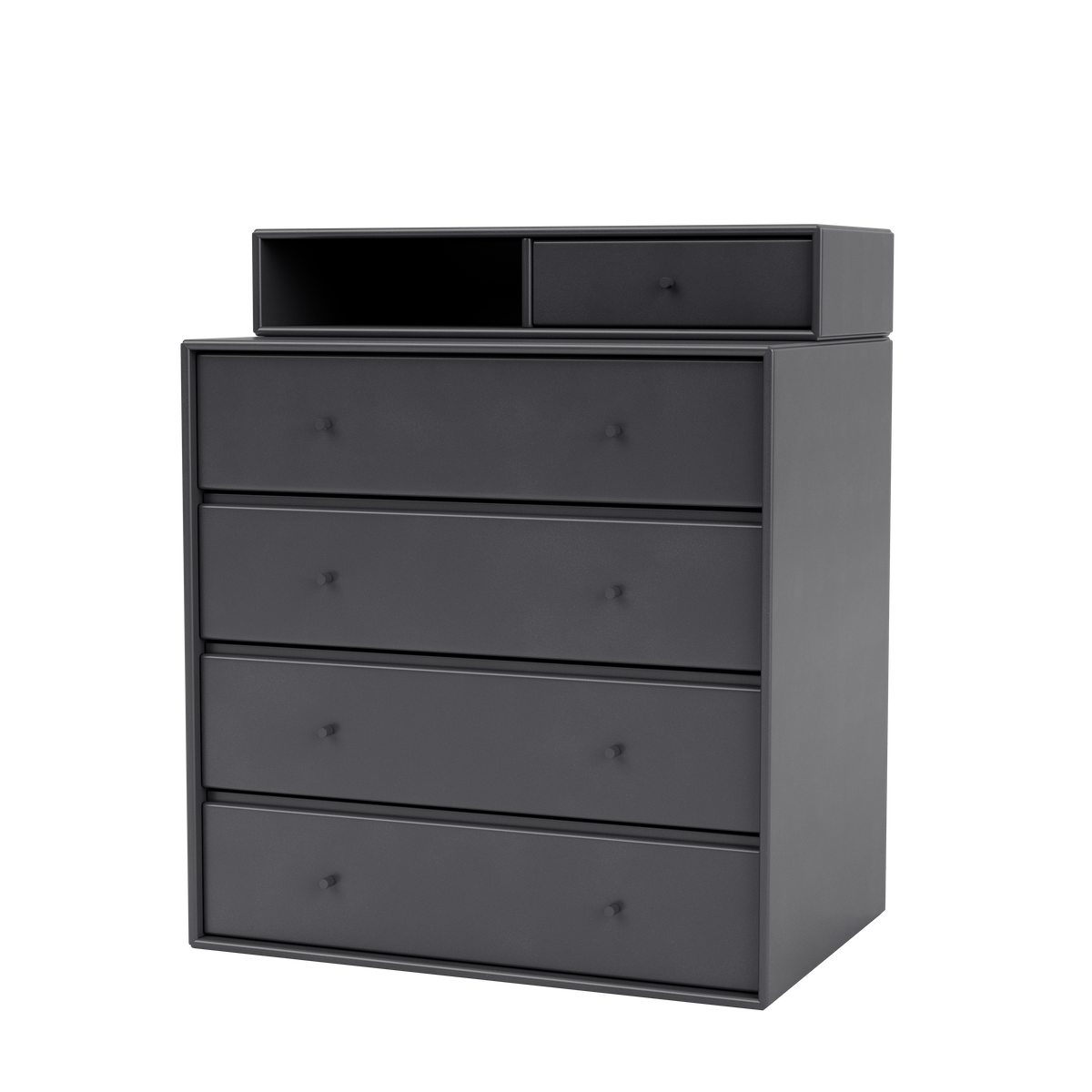 Commode Keep par Peter J. Lassen, laque 36 Coal, suspendu au mur, packshot Montana