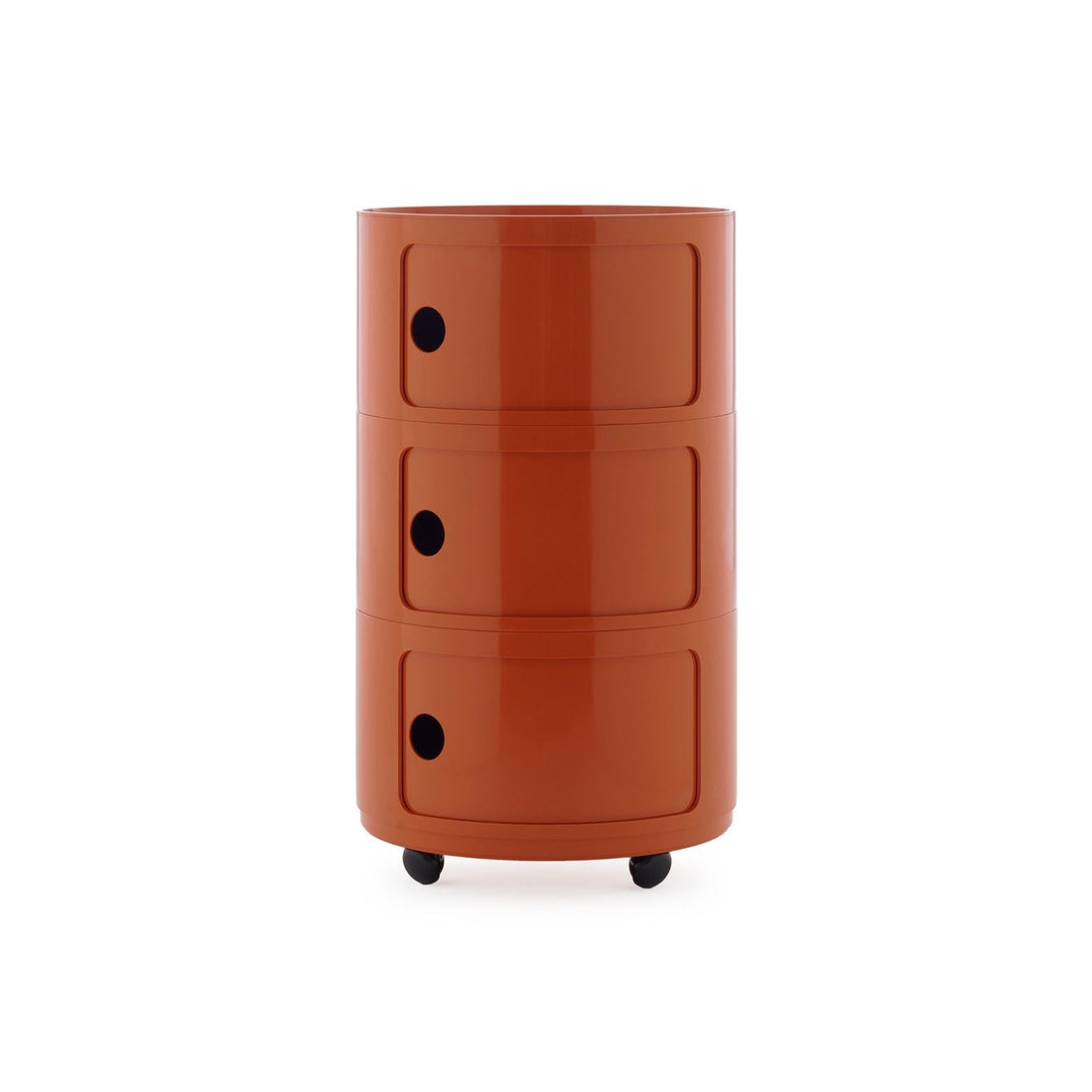 Componibili New Big - 3 modules - Kartell-Orange-avec roulettes-The Woods Gallery