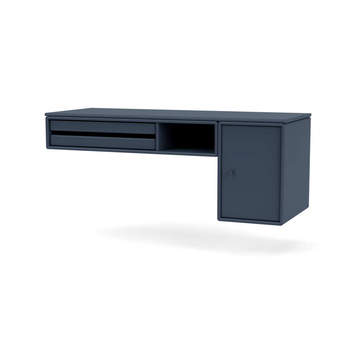 Console murale bureau par Peter J. Lassen, laque 138 Juniper, suspendu au mur, packshot Montana