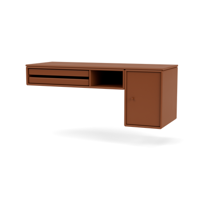 Console murale bureau par Peter J. Lassen, laque 146 Hazelnut, suspendu au mur, packshot Montana
