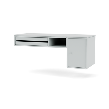 Console murale bureau par Peter J. Lassen, laque 156 Oyster, suspendu au mur, packshot Montana