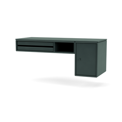 Console murale bureau par Peter J. Lassen, laque 163 Black Jade, suspendu au mur, packshot Montana