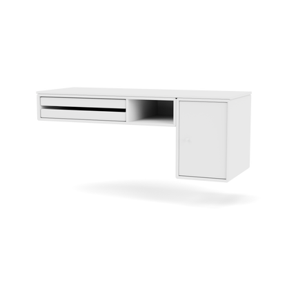Console murale bureau par Peter J. Lassen, laque 38 Snow, suspendu au mur, packshot Montana