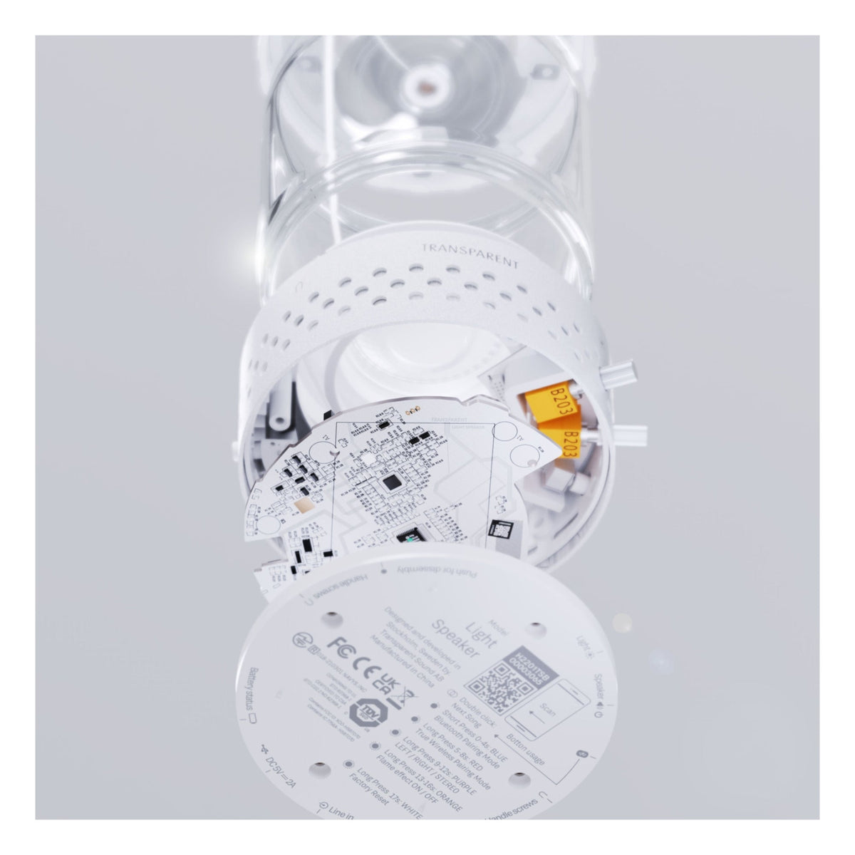 Enceinte Light Air - Transparent Speaker-Noir-The Woods Gallery