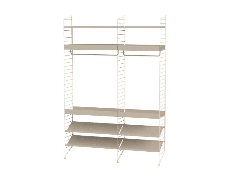 Ensemble de chambre C String Furniture, dressing en métal, coloris beige