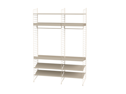 Ensemble de chambre C String Furniture, dressing en métal, coloris beige
