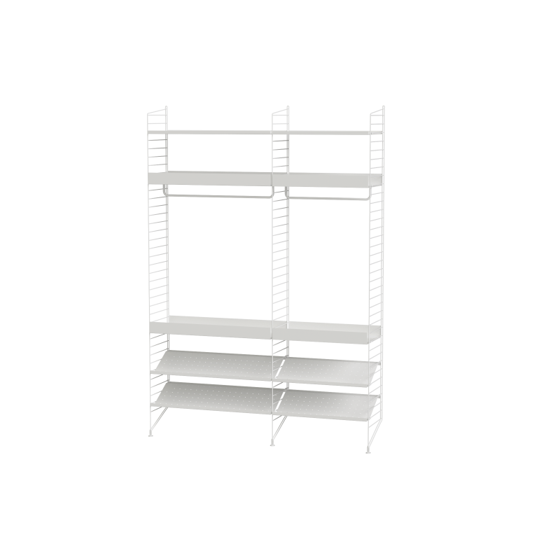 Ensemble de chambre C String Furniture, dressing en métal, coloris blanc